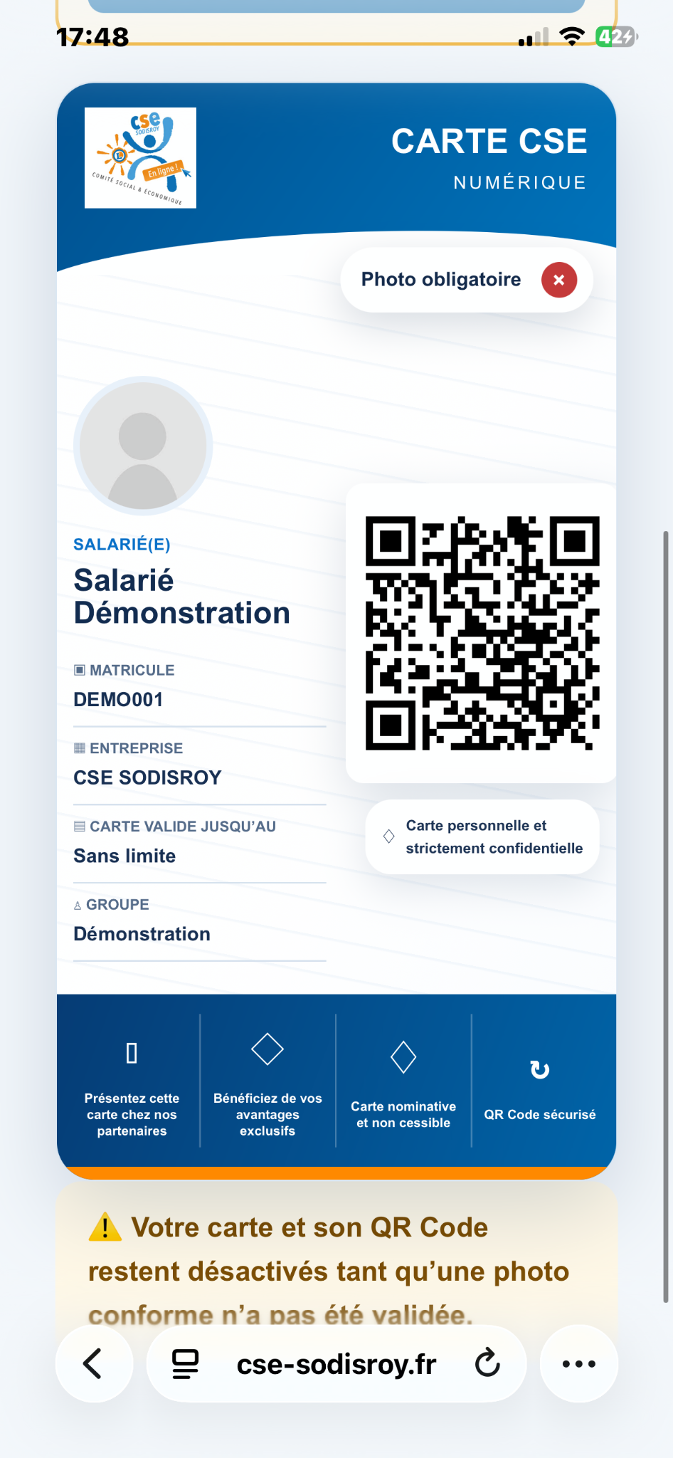 Carte CSE QR Code