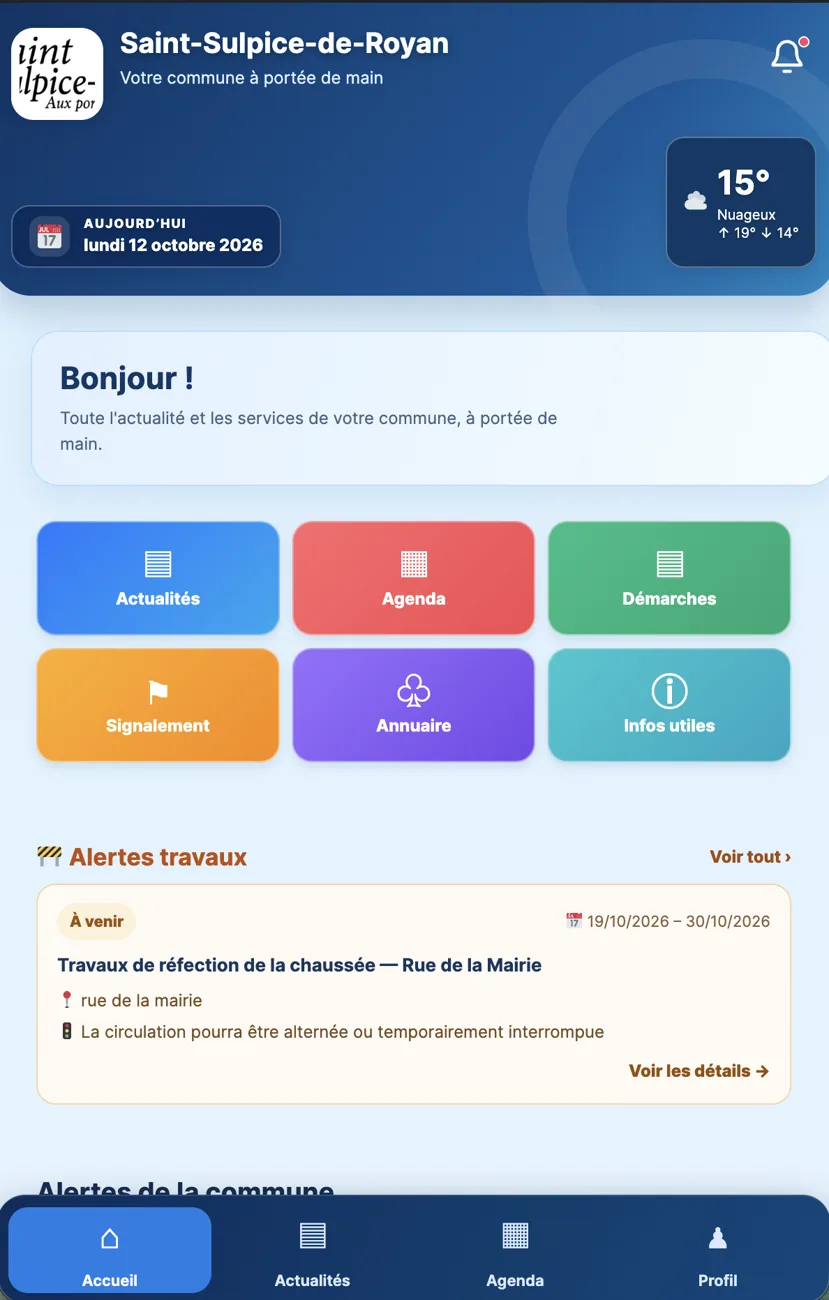 Capture réelle de l'application MR PRO City